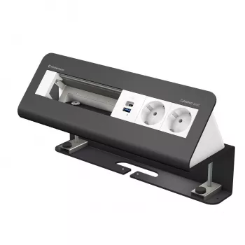 Kindermann CablePort desk² 6-vietu 2x Strāvas Kontaktligzda USB Galda Skavas Modulis