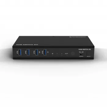 Kindermann KVM Switch 21C - 2-Port DVI-I KVM Switch ar Audio un USB Hub