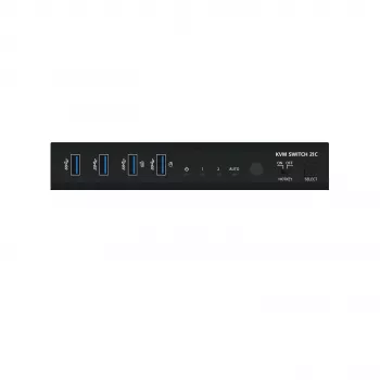 Kindermann KVM Switch 21C - 2-Port DVI-I KVM Switch ar Audio un USB Hub