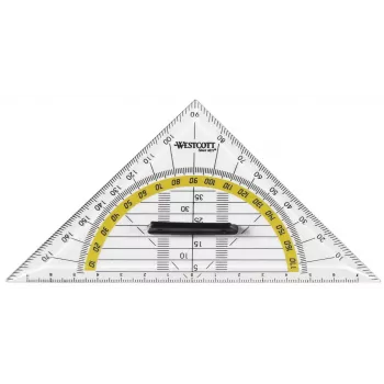 Westcott Geodreieck Set Square / Protractor 16 cm Clear Polystyrene