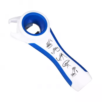 First Aid Only 5-in-1 Multi-Opener pudelēm un skārdenēm, balts/zils, samazina piepūli