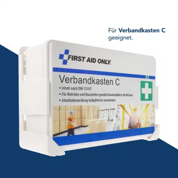 First Aid Only Sienas Stiprinājuma Kronšteins Pirmās Palīdzības Komplektam C, Ar Urbumiem, Balts/Pelēks