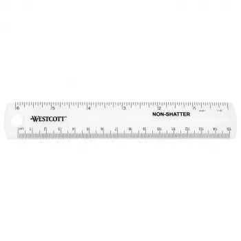 Westcott Caurspīdīgs Plastmasas Lineāls 15 cm / 6 collas