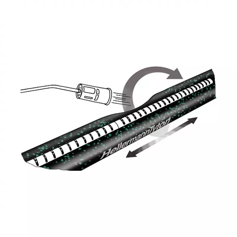 HellermannTyton 450-20001 Siltum saraušanās caurule - Melna - 50 cm - 43 mm - 10 mm - 1 gab.