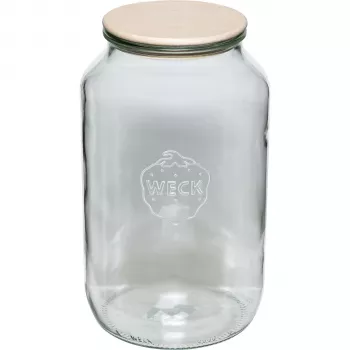 WECK Round Rim Jar 3L ar koka vāku