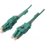 SYNERGY21 Fiber Optic Patch Cable 10m LC-LC Duplex OM3 Uniboot Rotatable Push/Pull 2mm LSZH Aqua