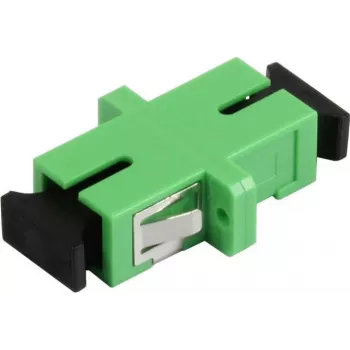 SYNERGY21 SC/APC šķiedru optikas adapteris, vienmodu, simplekss, PVC, keramikas uzmava, ar atloku, zaļš
