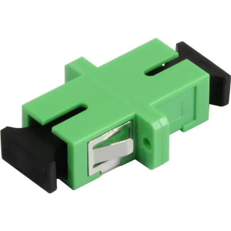 SYNERGY21 SC/APC šķiedru optikas adapteris, vienmodu, simplekss, PVC, keramikas uzmava, ar atloku, zaļš