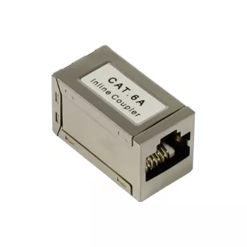 SYNERGY21 CAT6A RJ45 savienotājs sievišķais-sievišķais, plānā līnija, ekranēts