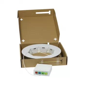 SYNERGY21 FTTH Compact Box Pre-Assembled, 4xSC/APC -> Open End, 40m, 9/125µm, G.657.A2, 4-Fiber, OD=2.2mm