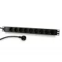 Synergy 21 ALLNET 19 collu statīva strāvas sloksne 9x CEE7/3 kontaktligzdas ar CEE7/7 spraudni, 2m kabelis, melna (S215390V4)