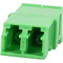 Synergy 21 S215678 LC/APC šķiedras optikas adapteris savienotājs duplekss vienmodas 9/125µm keramikas PVC bezatloku zaļš ar lāzera aizsardzības slēģi