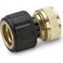 Kärcher Premium Line šļūtenes savienotājs ar ūdens apturēšanu - saderīgs ar 1/2 inch un 5/8 inch, melns/dzeltens