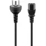 Goobay barošanas vads ar Dānijas K tipa spraudni un IEC ligzdu, 3 x 0,75 mm², 2 m, melnā krāsā (95732)