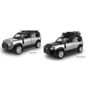 JAMARA Land Rover Defender 1:43 2in1 RC Model Car Silver 3+