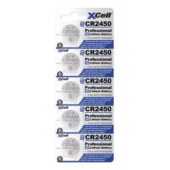 XCell CR2450 Litija pulksteņa baterija 3V 580mAh 5 iepakojums (145594)