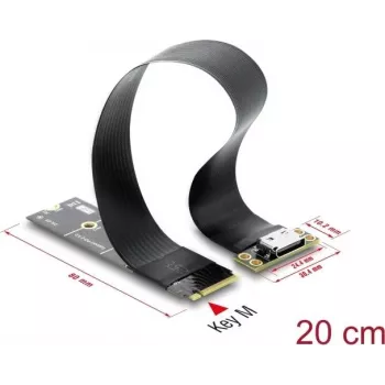 Delock M.2 Key M uz 1 x OCuLink SFF-8612 pārveidotājs ar 20 cm kabeli