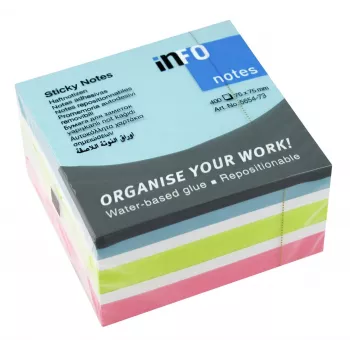 inFO Cube Sticky Notes Standard 5654-73 Jauktas Krāsas 1 Gabals