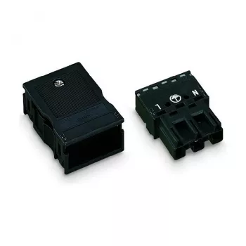 WAGO 770-113 Vītņotājs Spraudkontakts, Taisns, 2-Polu, 250 V, Melns, WINSTA MINI