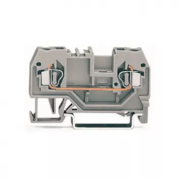 WAGO 280-901 Caurplūdes spaiļu bloks, 2-vadītāju, 2,5 mm², CAGE CLAMP, pelēks