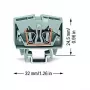 WAGO 264-701 Caurplūdes spaiļu bloks, 6 mm², 800 V, pelēks, CAGE CLAMP®