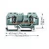 WAGO 282-901 3-Dzīslu CAGE CLAMP Spaiļu Bloks, 10 mm², Pelēks, DIN-sliede 35