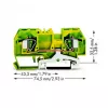 WAGO Zemējuma vadītāja spaiļu bloks Zaļi-dzeltens 0,2-6 mm² 282-907