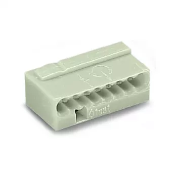 WAGO 243-308 SMD spaiļu bloks, 8 polu, 2,5 mm kontaktu solis, Push-in CAGE CLAMP, 100 V, 6 A, balts