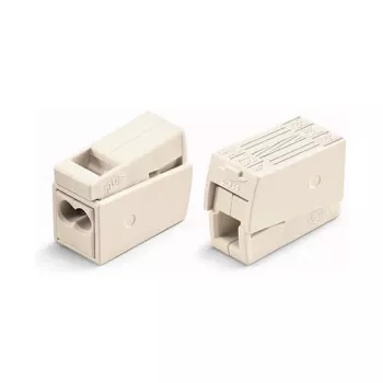 WAGO 224-112 2-dzīslu kompakts savienotājs, 400V, 24A, 1-2,5mm², Push-in, balts/caurspīdīgs