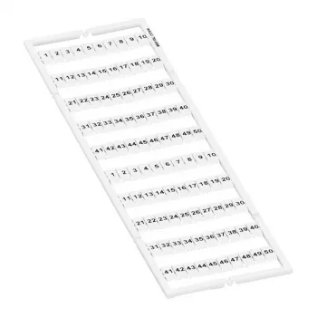WAGO 793-5566 Marķēšanas sloksne, 5 mm solis, bez apdrukas, balta, 100 gab., spaiļu blokiem 2001-2020 sērijai