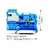 WAGO 2002-7114 2-dzīslu spiedspaile, 2,5 mm², 800 V, pelēka