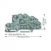 WAGO 2003-7645 TOPJOB S 4-vadu caurlaides spaiļu bloks, pelēks, 32A, 1000V, Push-in CAGE CLAMP, DIN sliede