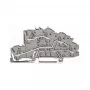 WAGO 2003-7645 TOPJOB S 4-vadu caurlaides spaiļu bloks, pelēks, 32A, 1000V, Push-in CAGE CLAMP, DIN sliede