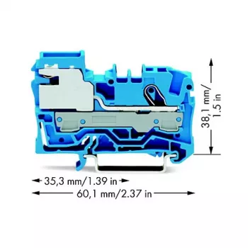 WAGO 2006-7114 TOPJOB S Caurplūdes spaiļu bloks, 4 vadītāji, 6 mm², pelēks, DIN-sliedes montāžai