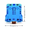 WAGO 285-154 Caurplūdes spaiļu bloks, 35 mm², CAGE CLAMP, pelēks, 20x94x87 mm