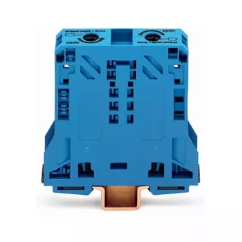 WAGO 285-154 Caurplūdes spaiļu bloks, 35 mm², CAGE CLAMP, pelēks, 20x94x87 mm