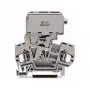 WAGO 281-611 TOPJOB® S Caurlaides spaiļu bloks, 3 savienojuma punkti, 6 mm², pelēks, DIN-35 sliede