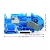 WAGO 2016-7714 TOPJOB S Caurplūdes spaiļu bloks, 2-vadītāju, iespiežamais, 1000V, 76A, pelēks, 0,5-25 mm², DIN sliede