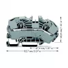 WAGO 2016-7601 Caurplūdes spaiļu bloks, 2-vadītāju, 16 mm², 800 V, pelēks