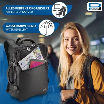 PEDEA Clutch Notebook Backpack 15,6 inch (39,6 cm) - Melns