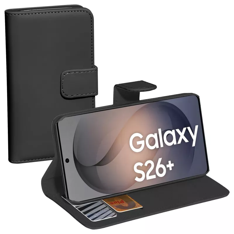PEDEA Book Cover Classic for Samsung Galaxy S26 Plus, Black