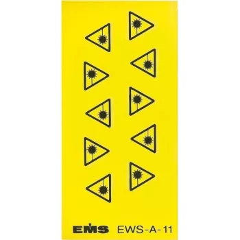 EFB Elektronik Brīdinājuma uzlīme par lāzera starojumu, pašlīmējoša, 50x50 mm, dzeltena/melna, 10 gab.
