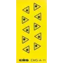 EFB Elektronik Brīdinājuma uzlīme par lāzera starojumu, pašlīmējoša, 50x50 mm, dzeltena/melna, 10 gab.