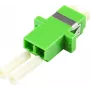 EFB Electronics LC Duplex OM5 Fiber Optic Coupler, Lime Green, Ceramic Sleeve, SC Simplex Housing