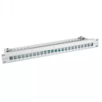 EFB Elektronik 19 collu 24 portu 1U sadales panelis Keystone moduļiem, spīdīgi melns (RAL 9005)