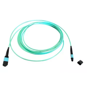 EFB Elektronik MTP Female to MTP Female 12-Fiber OM3 Multimode Fiber Optic Patch Cable, LSZH, Aqua, Type A, 15 m