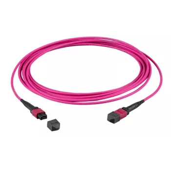 EFB Elektronik MTP Female to MTP Female 12-Fiber OM4 Patch Cable, LSZH, Erika Violet, Type A, 5m