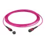 EFB Elektronik MTP Female to MTP Female 12-Fiber OM4 Patch Cable, LSZH, Erika Violet, Type A, 5m
