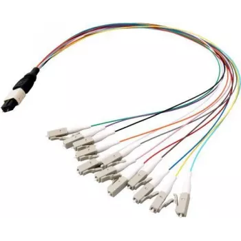 EFB Elektronik MTPM08LCOM3-0.4 MTP uz LC atzarojuma kabelis, OM3, LSZH, Aqua, 0,4 m
