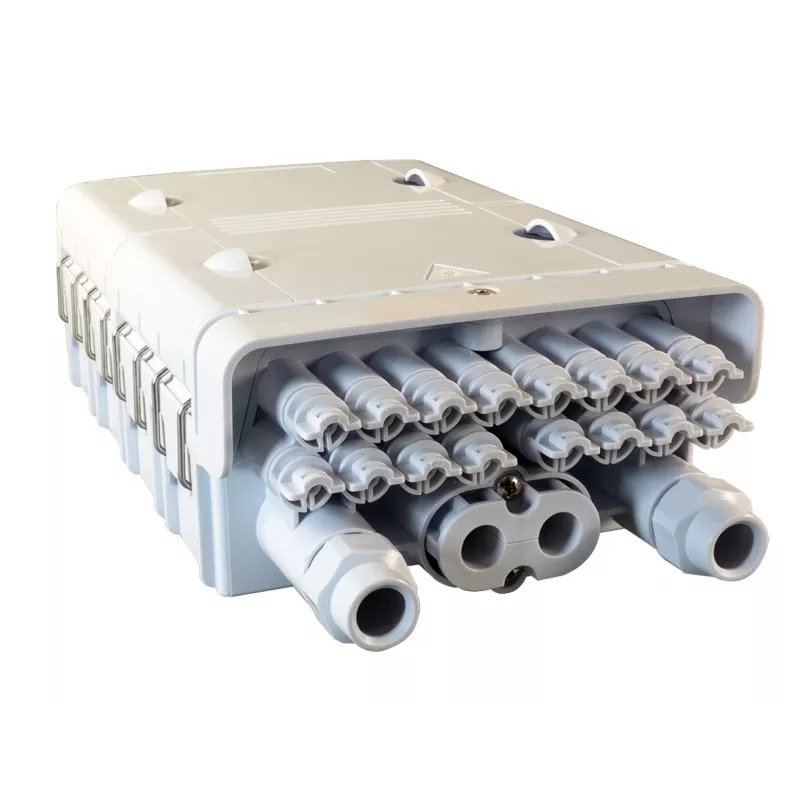 EFB FTTH IP65 āra sadales kārba 96 šķiedrām ar savienojuma paliktņiem un šķiedru pārgaruma uzglabāšanu (FTTH-BOX-OUT-6)